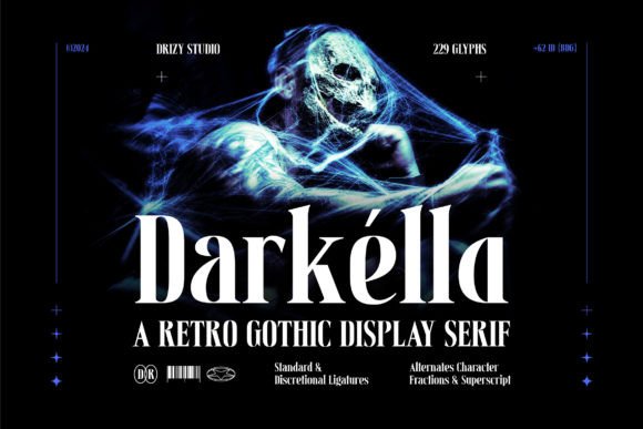 Darkella: A Retro Gothic Display Serif Font for Bold Digital Design
